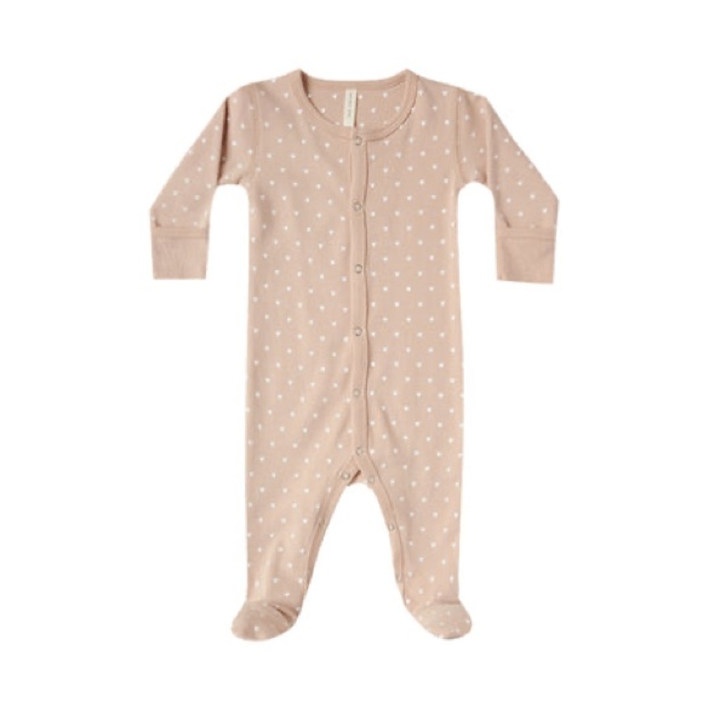 Quincy Mae Petal Heart Footed Onesie 6/12m